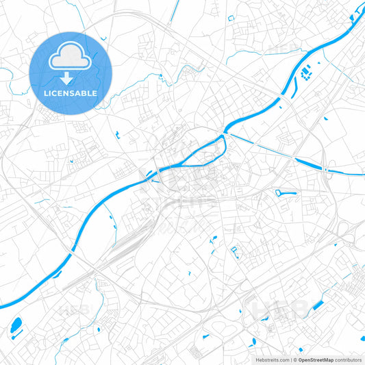 Kortrijk , Belgium bright two-toned vector map