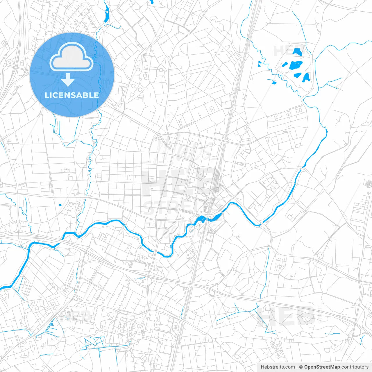 Vantaa, Finland bright two-toned vector map