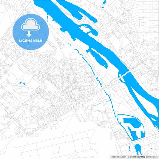Omsk, Russia bright two-toned vector map