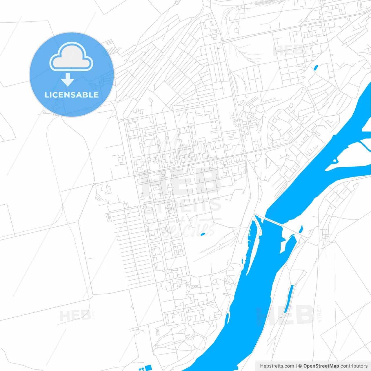 Biysk, Russia bright two-toned vector map