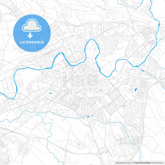 Pamplona, Spain bright two-toned vector map