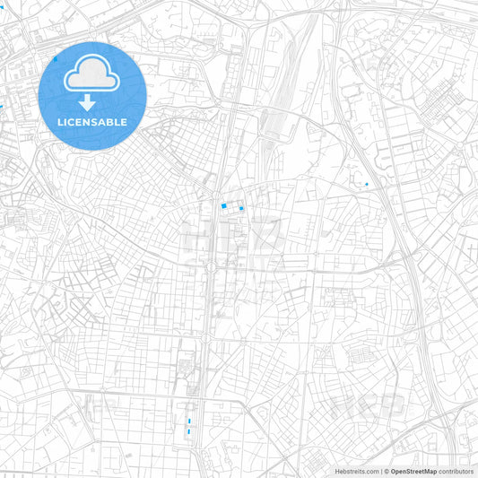 Chamartín, Spain bright two-toned vector map