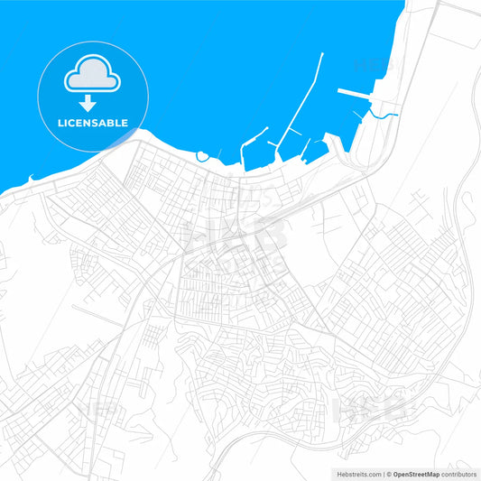 İskenderun, Turkey bright two-toned vector map