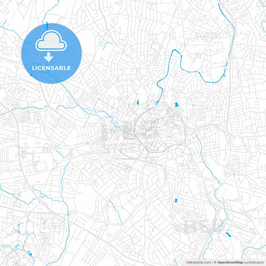 Coventry, England bright two-toned vector map