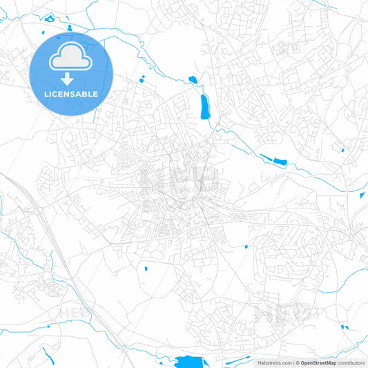 Barnsley, England bright two-toned vector map