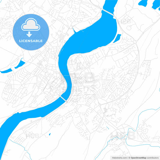 Derry, Northern Ireland bright two-toned vector map