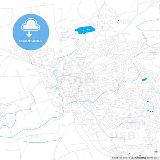 Dunfermline, Scotland bright two-toned vector map