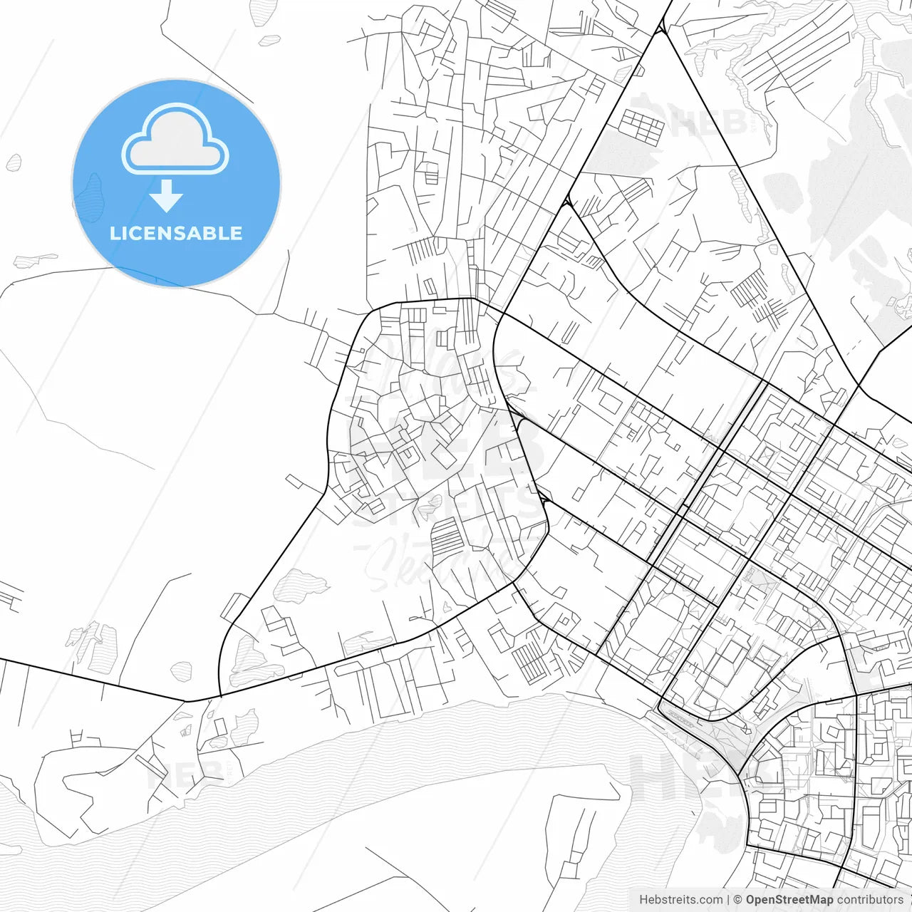 Vector PDF map of Nefteyugansk, Russia