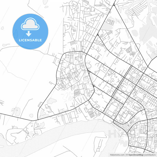 Vector PDF map of Nefteyugansk, Russia