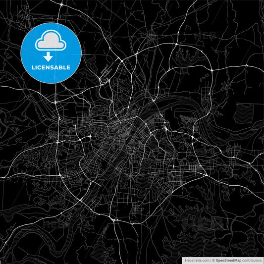 Area map of Wuhan, China, Province Hubei
