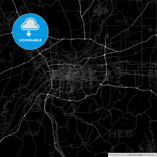 Area map of Jinan, China, Province Shandong