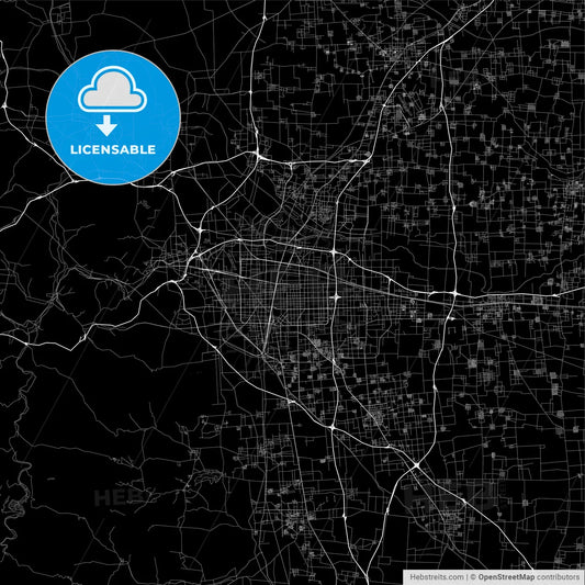 Area map of Shijiazhuang, China, Province Hebei