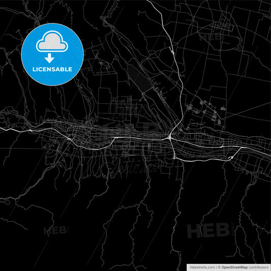 Area map of Baoji, China, Province Shaanxi