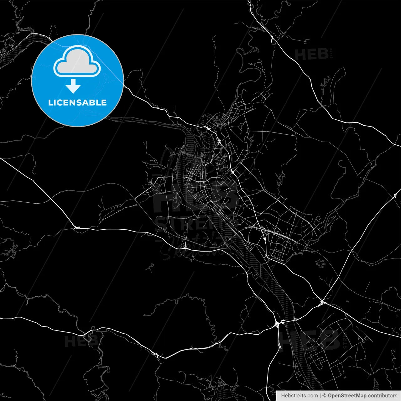 Area map of Yichang, China, Province Hubei