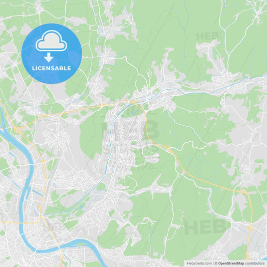 Lorrach, Germany printable street map
