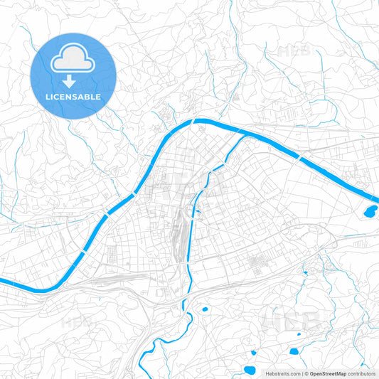 Innsbruck, Austria bright two-toned vector map