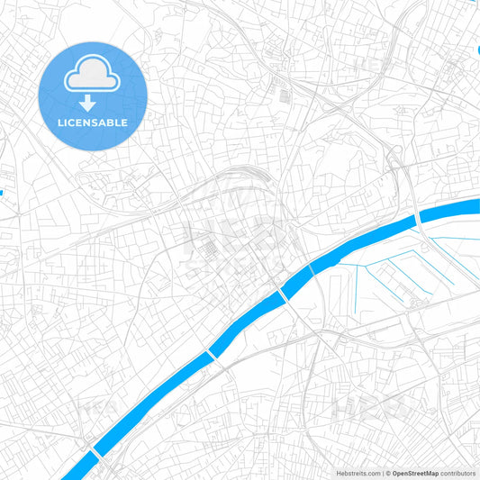 Argenteuil, France bright two-toned vector map