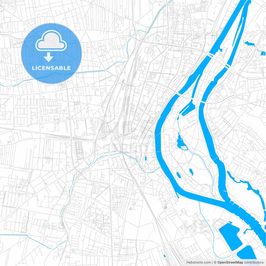 Magdeburg, Germany bright two-toned vector map