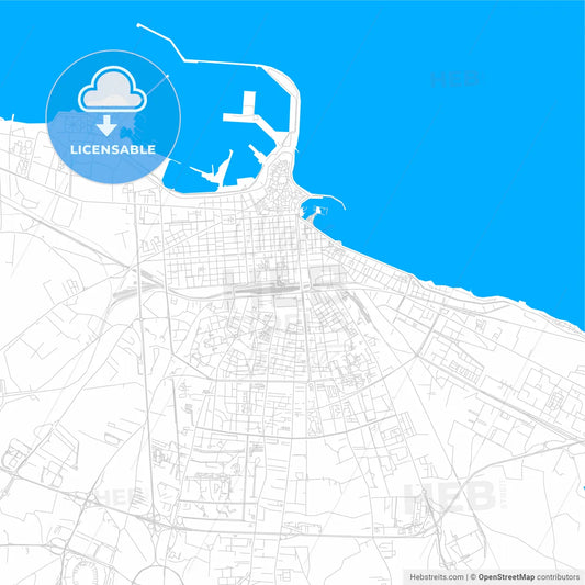 Bari, Italy bright two-toned vector map
