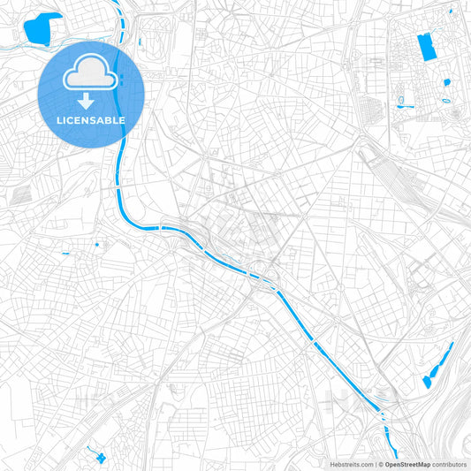 Arganzuela, Spain bright two-toned vector map