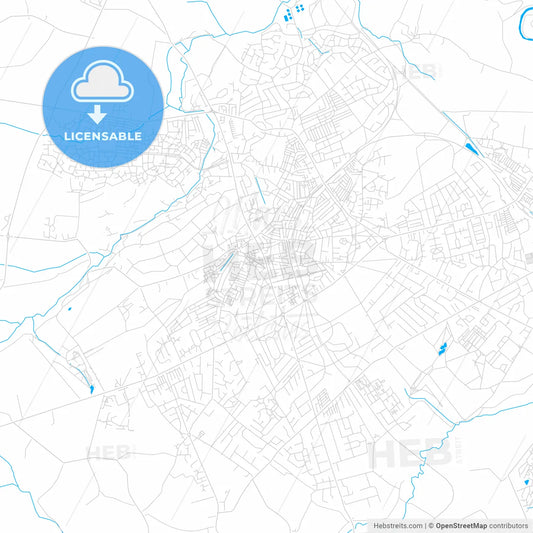 Harrogate, England bright two-toned vector map