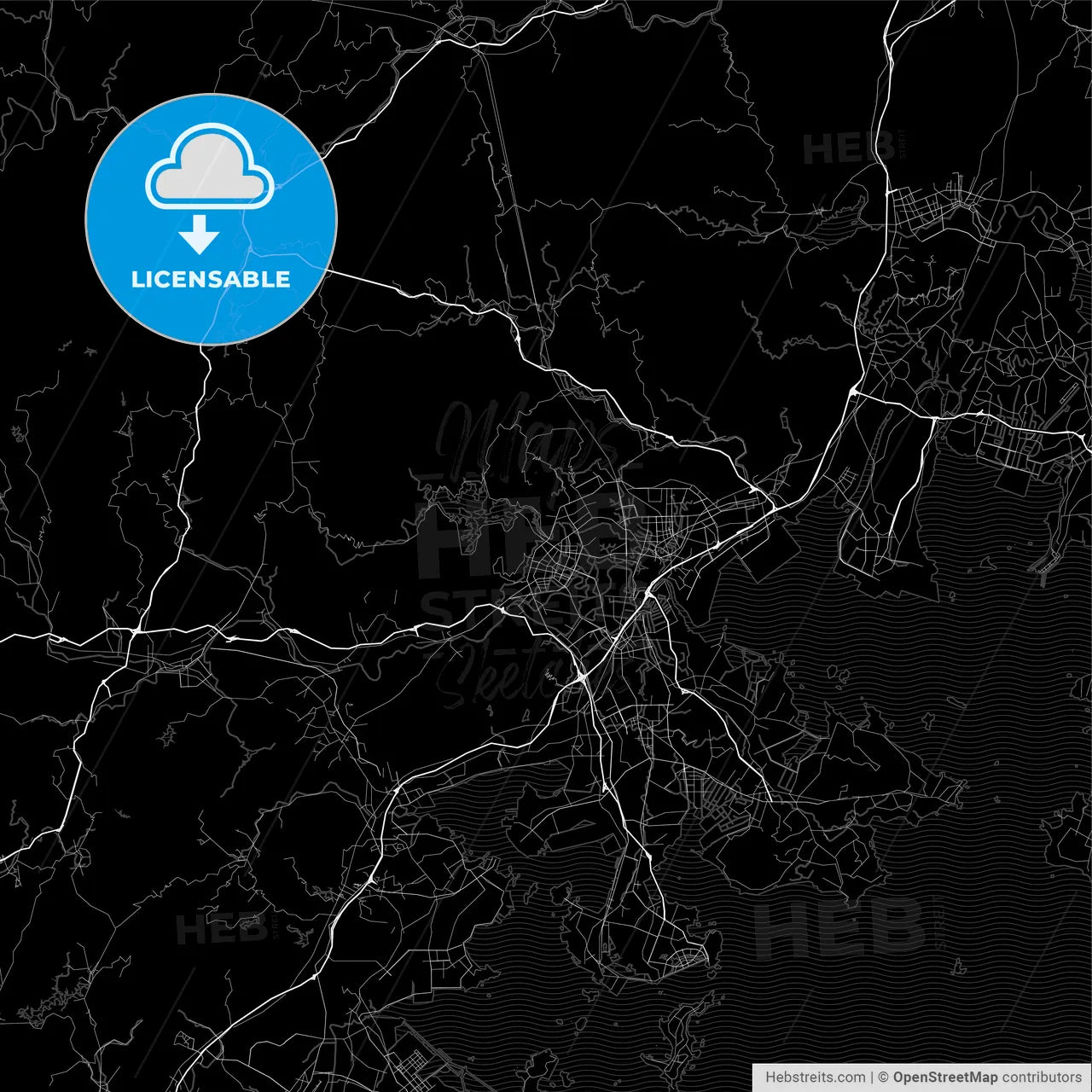Area map of Putian, China, Province Fujian