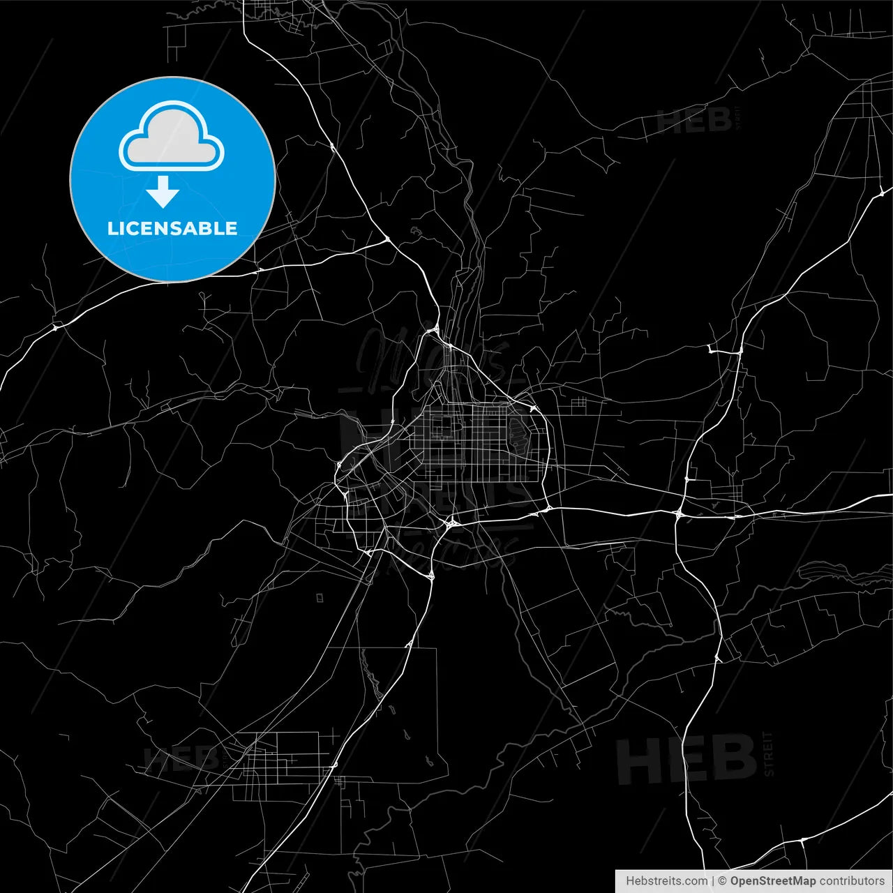 Area map of Datong, China, Province Shanxi