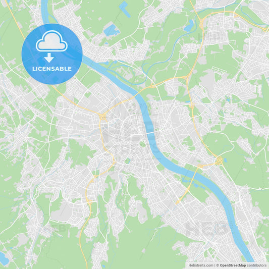 Bonn, Germany printable street map