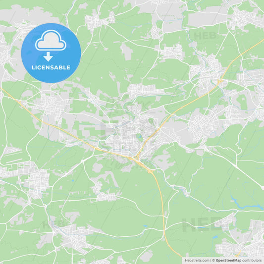 Leonberg, Germany printable street map