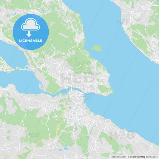 Konstanz, Germany printable street map