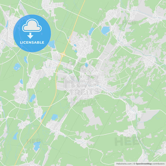 Bruchsal, Germany printable street map