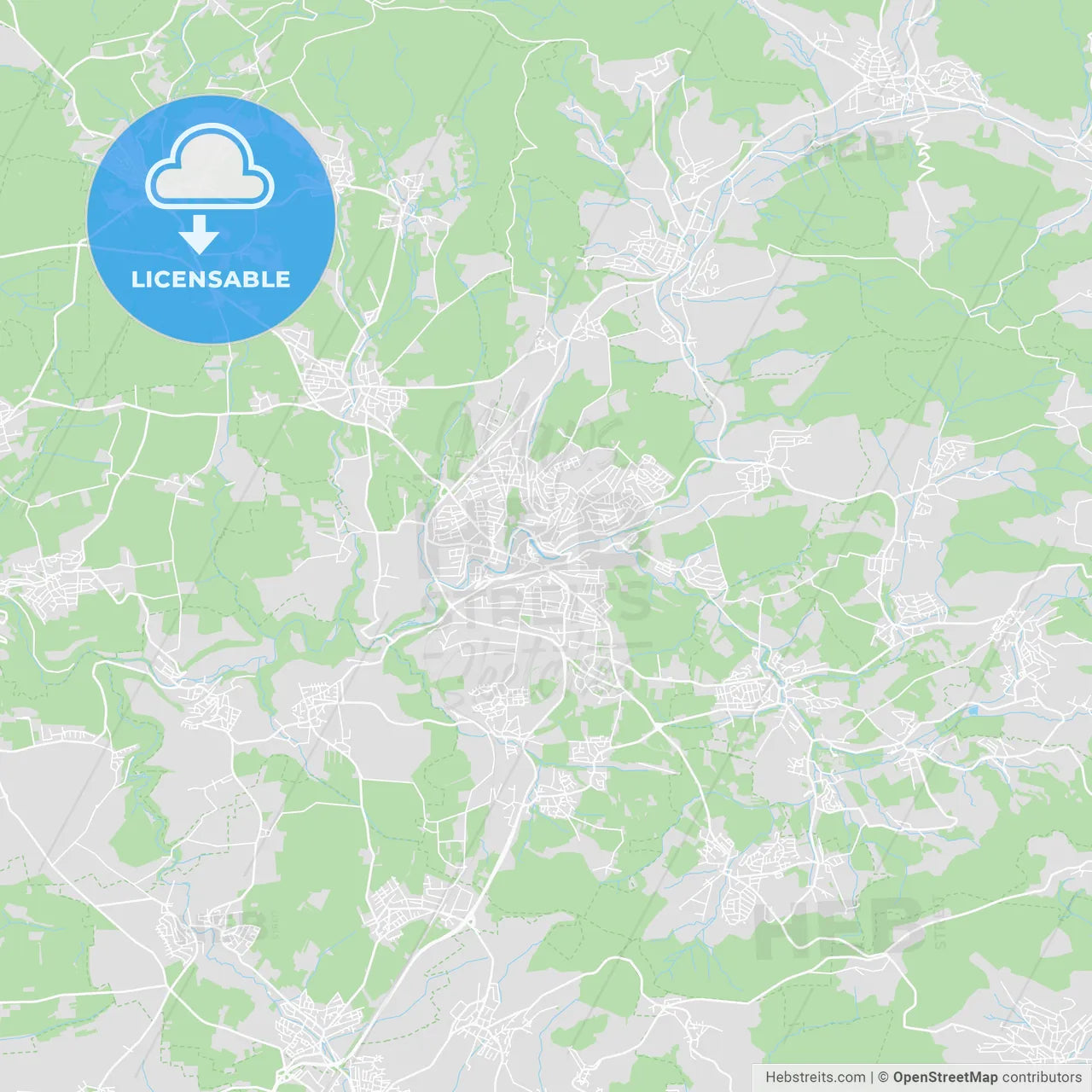 Backnang, Germany printable street map