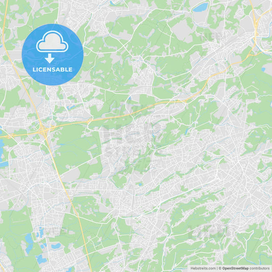 Haan, Germany printable street map