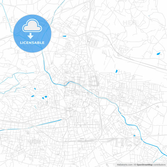 Klagenfurt, Austria bright two-toned vector map