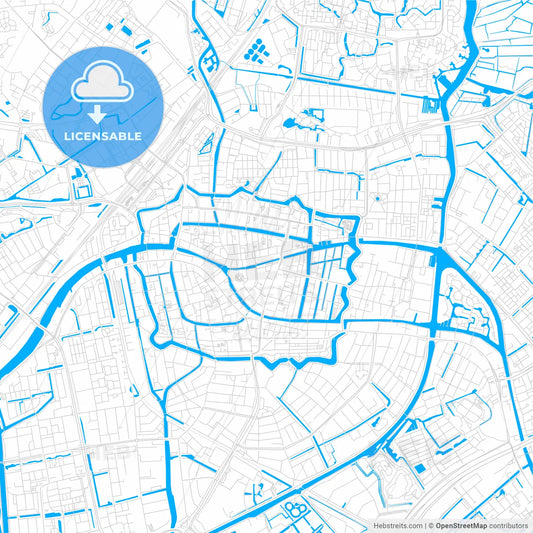 Leiden, Netherlands bright two-toned vector map