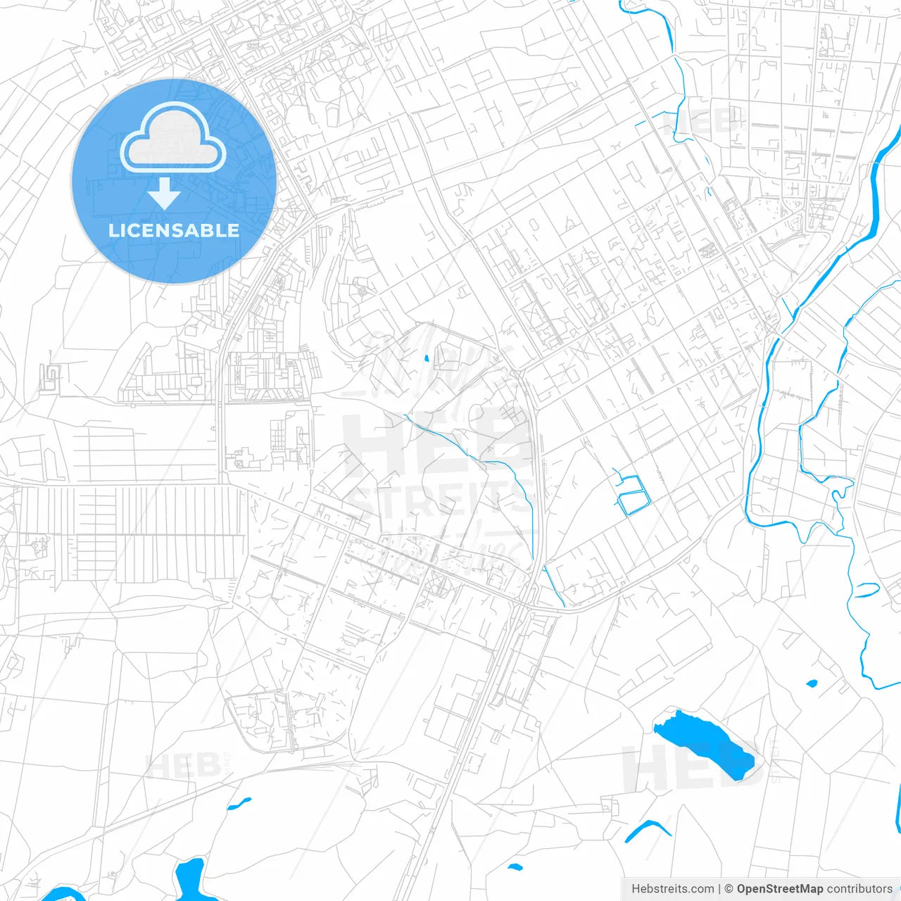 Kursk, Russia bright two-toned vector map