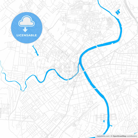 Oryol, Russia bright two-toned vector map