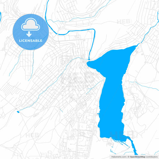 Zlatoust, Russia bright two-toned vector map