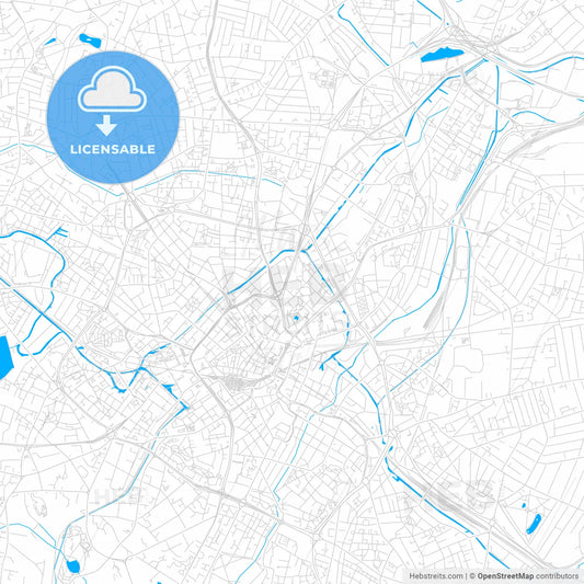 Birmingham, England bright two-toned vector map