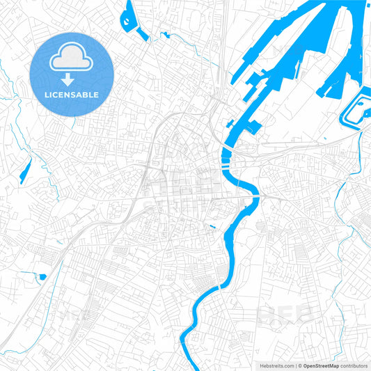 Belfast, Northern Ireland bright two-toned vector map
