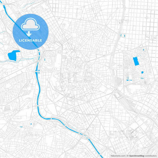 City Center, Spain bright two-toned vector map
