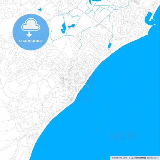 Eastbourne, England bright two-toned vector map