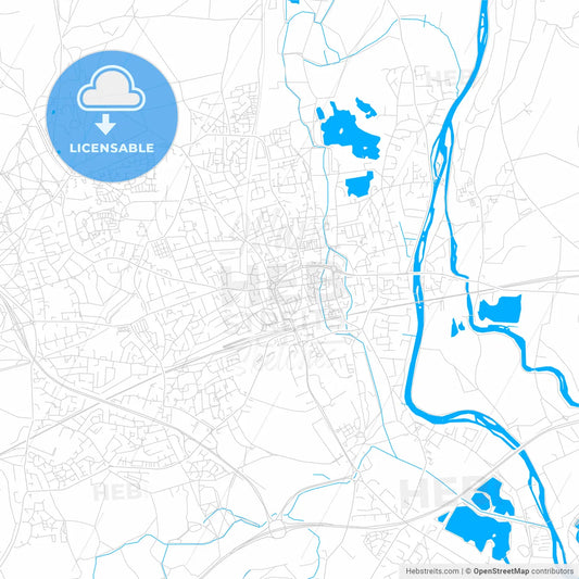 Maidenhead, England bright two-toned vector map