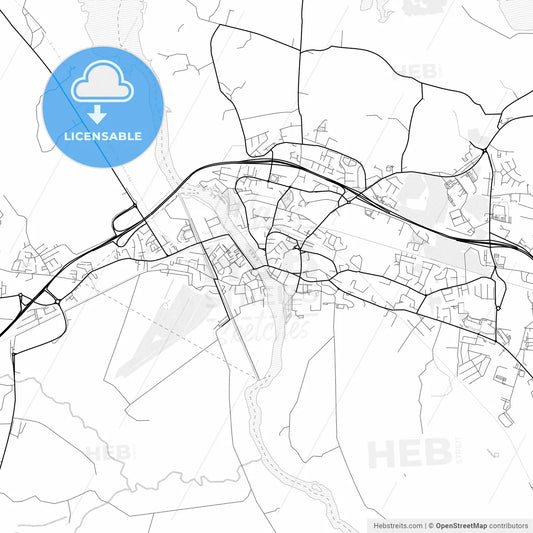Vector PDF map of Athlone, Ireland