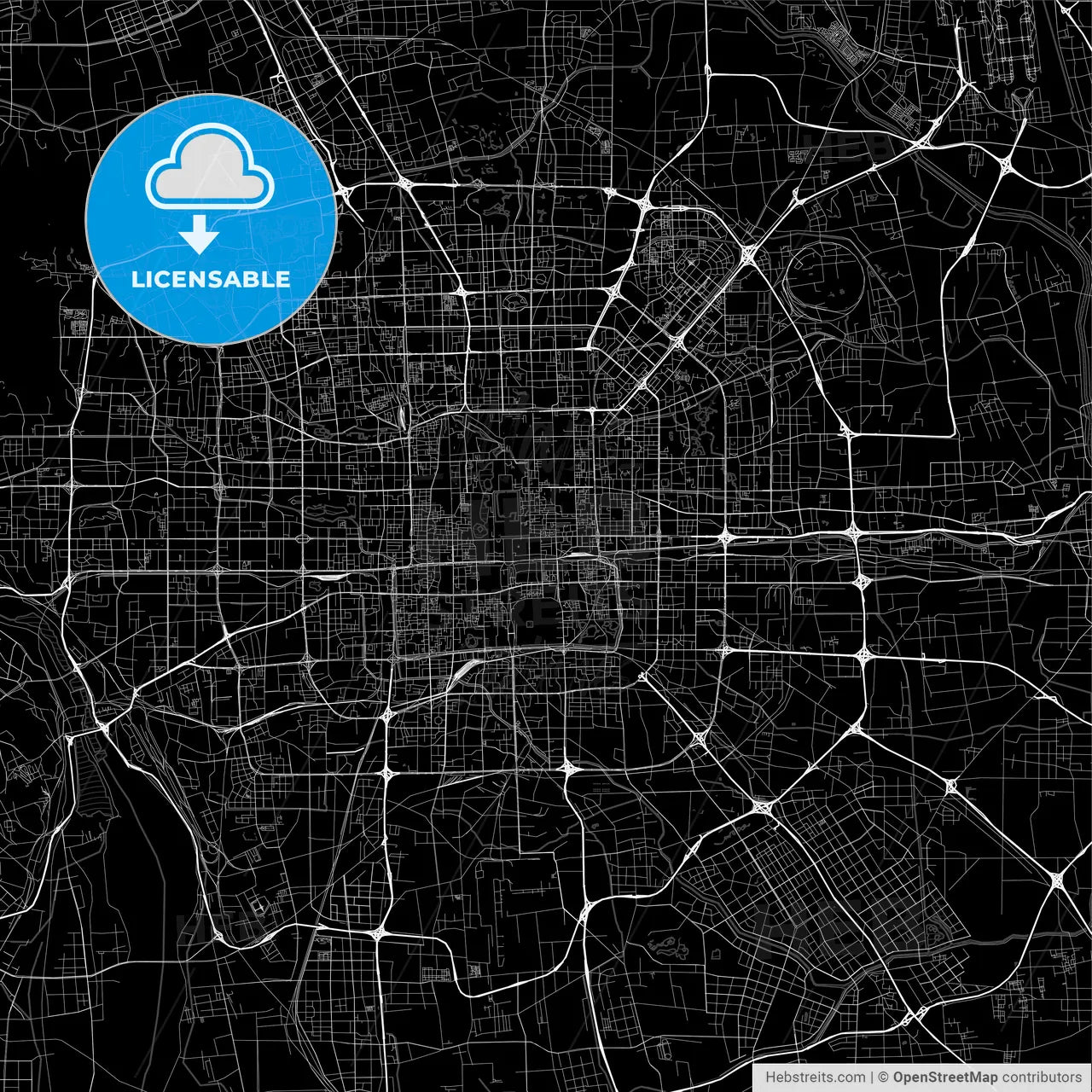 Area map of Beijing, China, Province Beijing