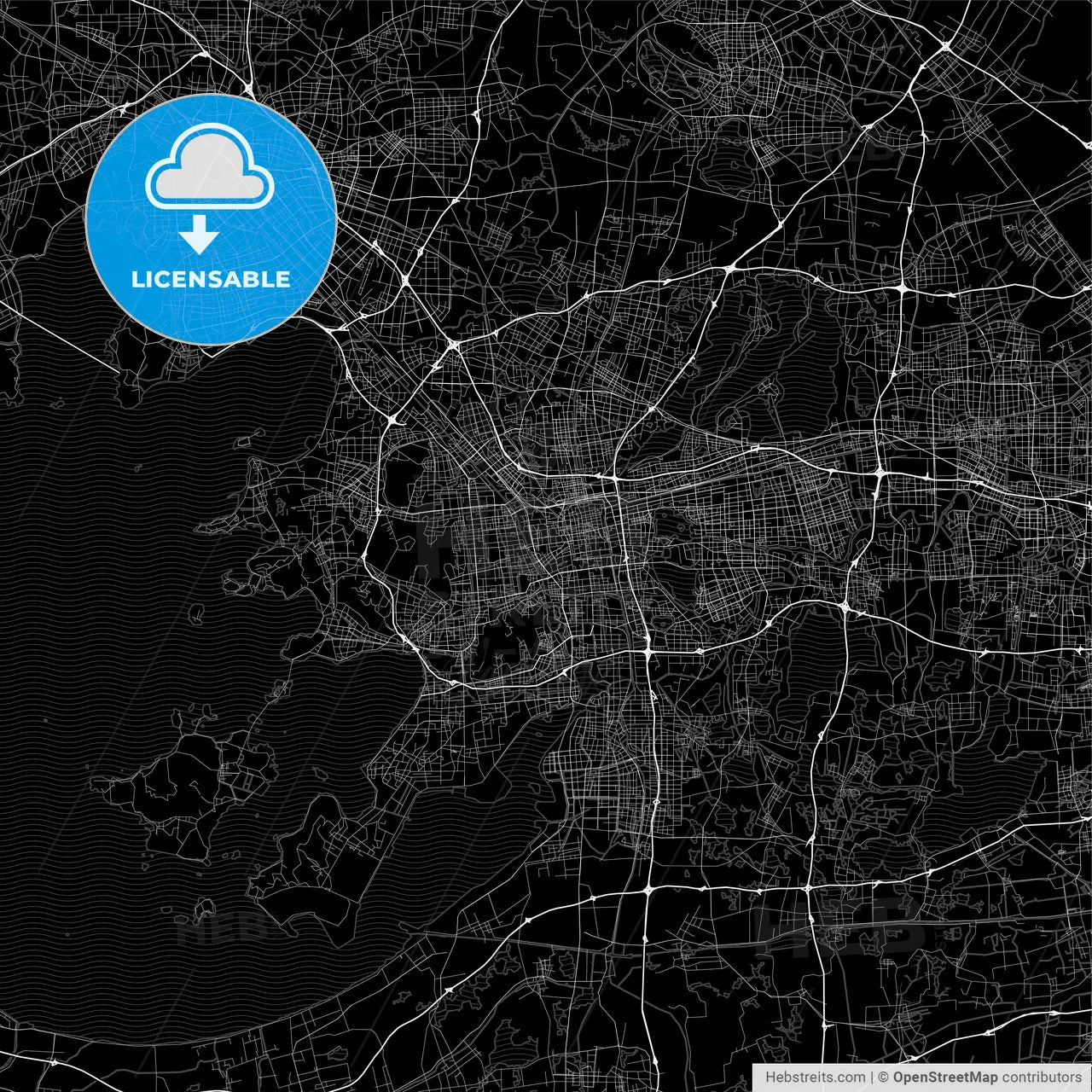 Area map of Suzhou, China, Province Jiangsu