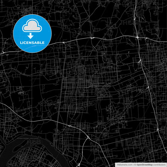 Area map of Taizhou, China, Province Jiangsu