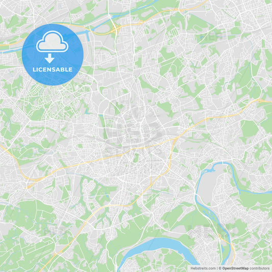 Essen, Germany printable street map