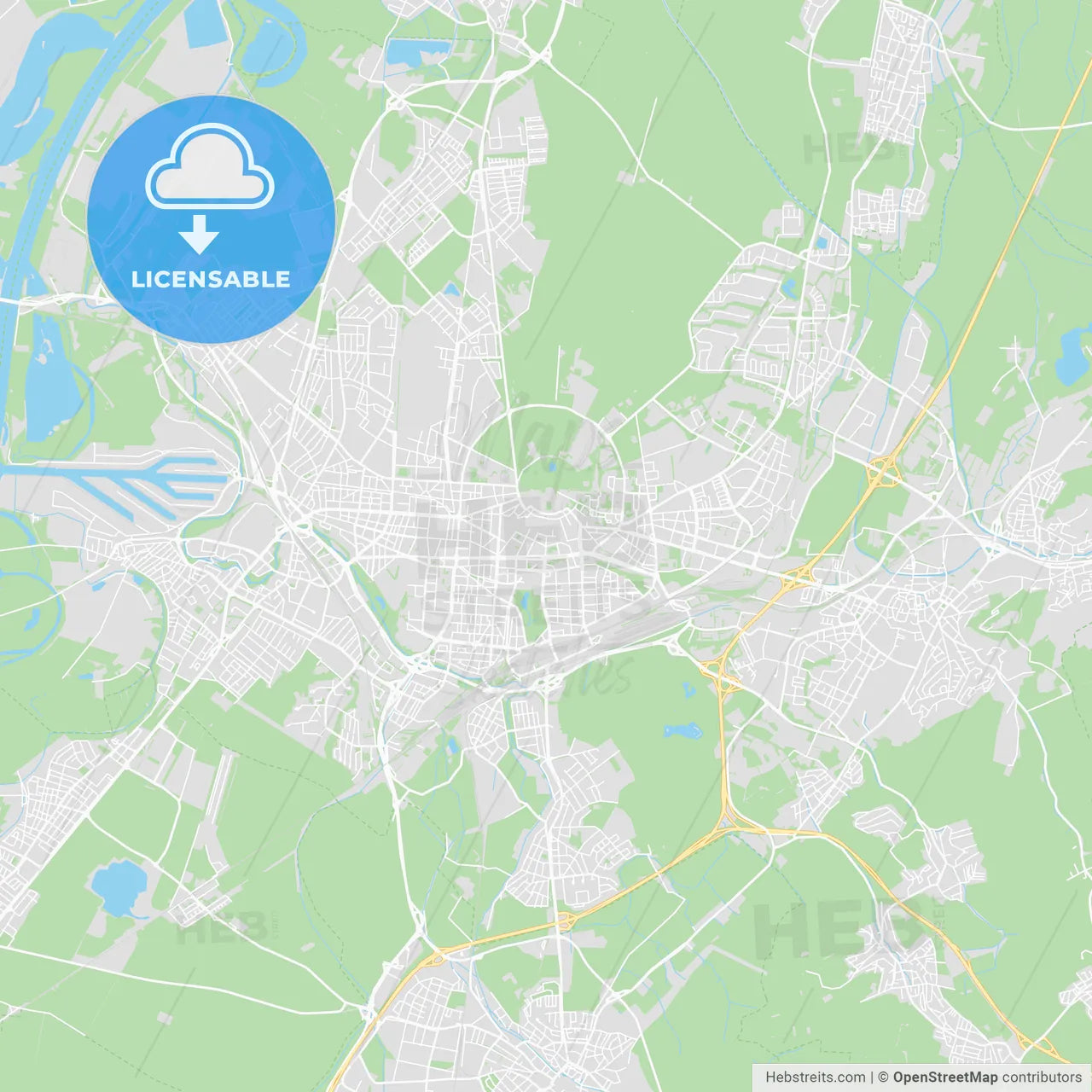 Karlsruhe, Germany printable street map