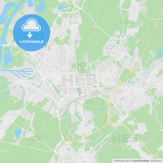 Karlsruhe, Germany printable street map